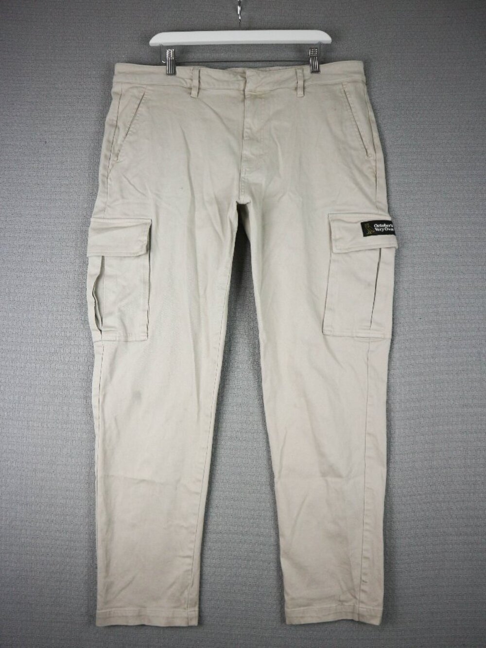 OVO October's Very Own Cargo Cotton Shorts Straight Cream Mens 38W
